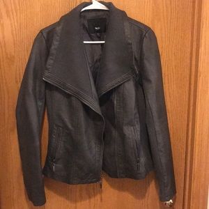 Faux gray leather jacket
